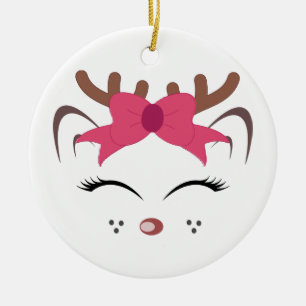 Niedliche Rentiere Keramik Ornament