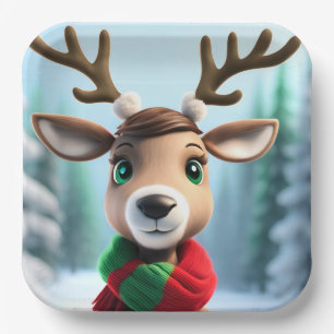 Niedliche Rentiere Pappteller