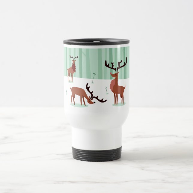 Niedliche Rentierfische individuelle Name Reisefas Reisebecher (Mittel)