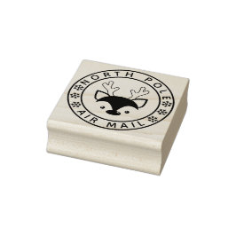 Niedliche Rentierfische und Schneeflocken Nordpol  Gummistempel