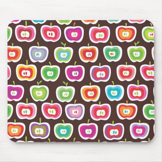 Niedliche retro Apfelfruchtmuster moue Auflage Mousepad (Vorne)