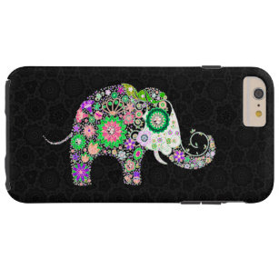 Niedliche Retro-Blume Elefant 2a Tough iPhone 6 Plus Hülle