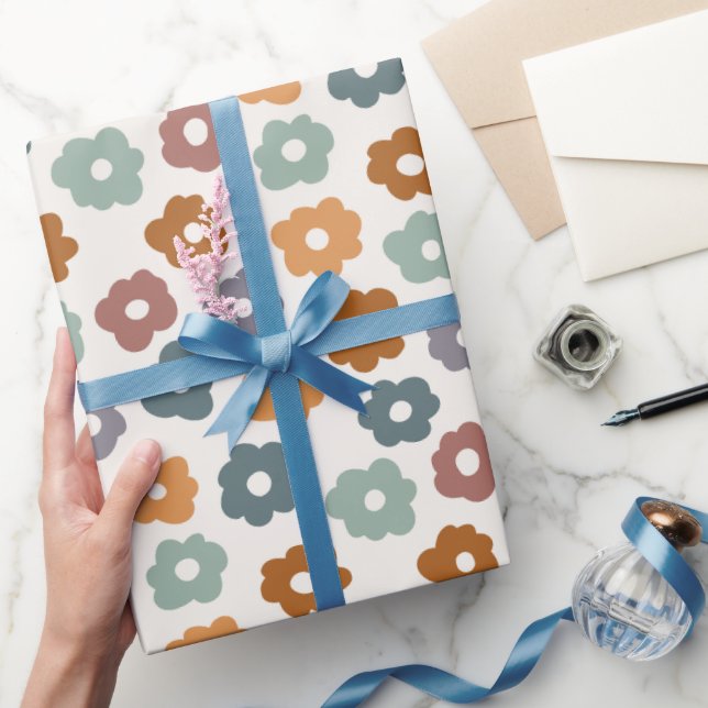 Niedliche Retro-Blume Geschenkpapier (Schenken)