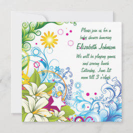 Niedliche Retro-Blume Sterne Geschlechtsneutrale B Einladung