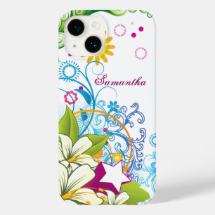 Niedliche Retro-Blume und Stars, Girlie Grunge Case-Mate iPhone Hülle