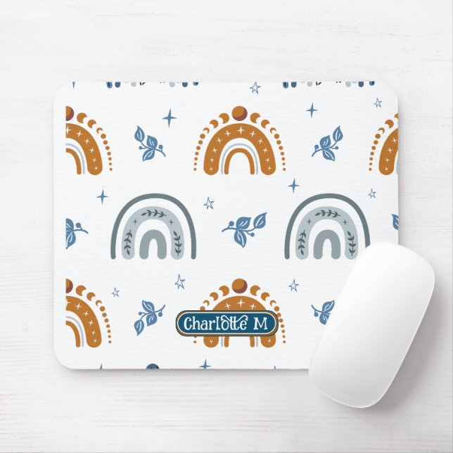 Niedliche Retro Boho Celestial Pattern Work School Mousepad (Mit Mouse)