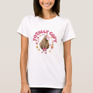 Niedliche Retro-Bubblegum-Bläschen Capybara T-Shirt