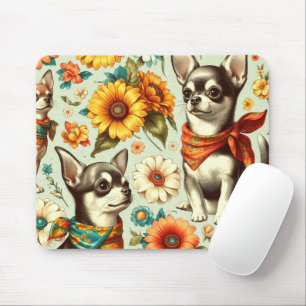 Niedliche Retro Chihuahua Illustration Mousepad
