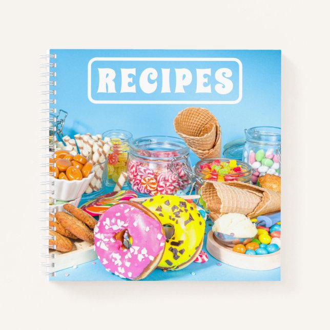 Niedliche Retro Desserts Notizbuch (Vorderseite)