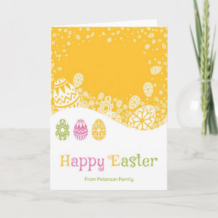 Niedliche Retro farbenfrohe Ostereier - Happy Oste Feiertagskarte