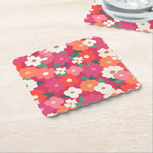 Niedliche Retro Florals Untersetzer