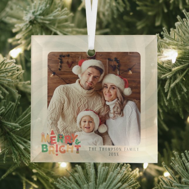 niedliche Retro-Freunde Familienfeier Ornament Aus Glas (Insitu)