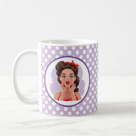 Niedliche Retro Girl-Tasse Kaffeetasse