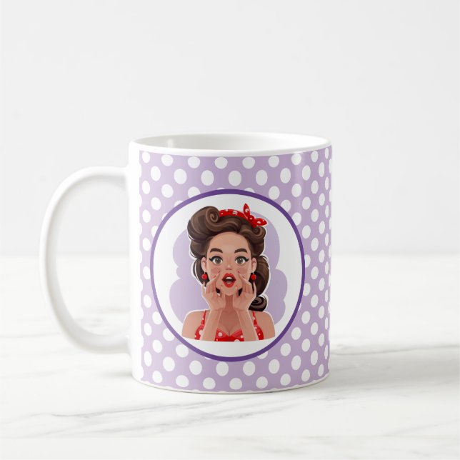 Niedliche Retro Girl-Tasse Kaffeetasse (Links)