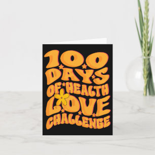 Niedliche Retro Groovy 100 Tage der Liebe Challeng Karte
