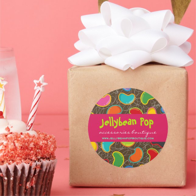 Niedliche Retro Jellybohnen Pop Runder Aufkleber (Party)