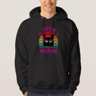 Niedliche Retro kleine Schwester Katze mit rosa Le Hoodie