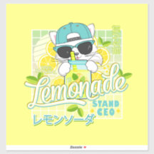 Niedliche Retro Lemonade Stand CEO Anime Cat