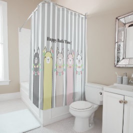 Niedliche Retro-Llamas Duschvorhang