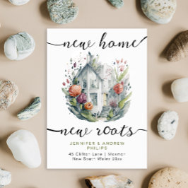 Niedliche Retro Moving New Zuhause Watercolor Call Ankündigung