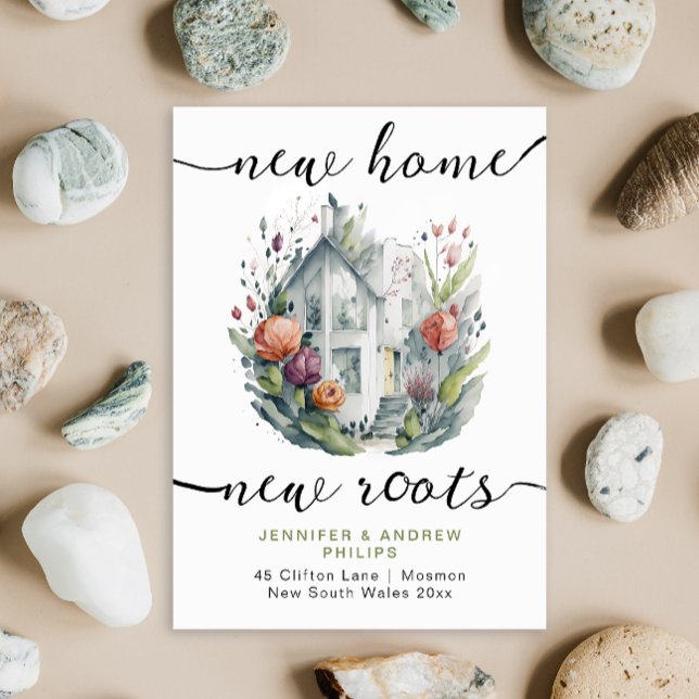 Niedliche Retro Moving New Zuhause Watercolor Call Ankündigung (Von Creator hochgeladen)