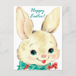Niedliche Retro Osterhase Postkarte