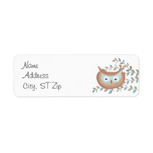 Niedliche Retro-Owl-Rücksendeadressen-Aufkleber