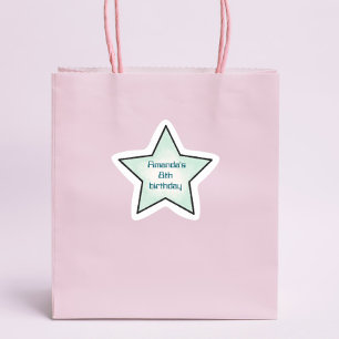 Niedliche Retro Pastel Star Kindergeburtstag Star Stern-Aufkleber