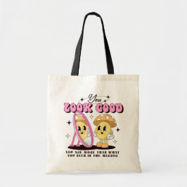 Niedliche Retro-Pilz-Positionierung Totbeutel Tragetasche