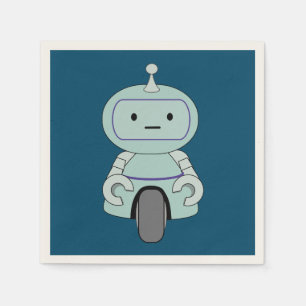 Niedliche Retro-Roboter-Illustration Serviette