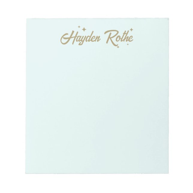 Niedliche Retro Stars Script Typografie Paste Blue Notizblock (Vorderseite)