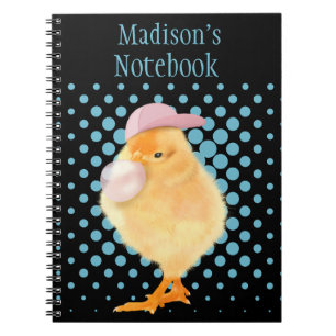 Niedliche Retro Vibes Chick Blown Pink Bubblegum Notizblock