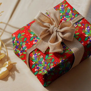 Niedliche Retro Vintage Blätter Urlaub Geschenkpapier