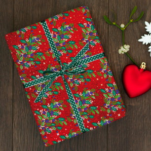 Niedliche Retro Vintage Blätter Urlaub Geschenkpapier