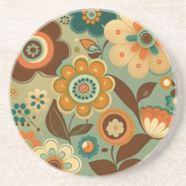 Niedliche Retro-Vintage Blume Getränkeuntersetzer