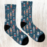 Niedliche Retro-Vintage Roboter im Stil der 50er J Socken<br><div class="desc">Kleine Roboterfiguren im Retro-Stil. Etwas verrostet,  aber sehr niedlich.</div>