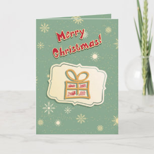 Niedliche Retro Weihnachtskarte Feiertagskarte