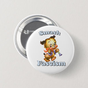 Niedliche Retro-Welpe - Schmutz Faschismus Button