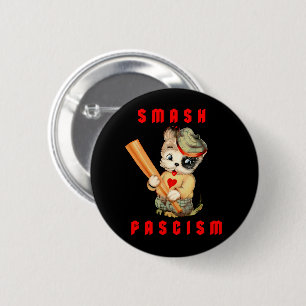 Niedliche Retro-Welpe - Schmutz Faschismus Button