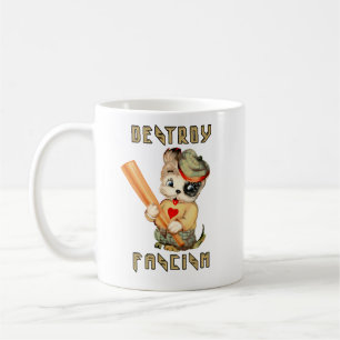 Niedliche Retro-Welpe - Zerstöre den Faschismus Kaffeetasse