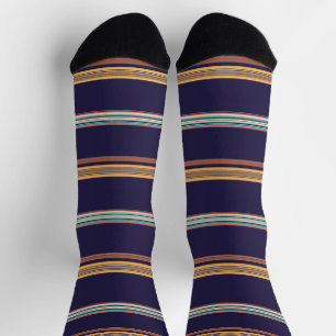 Niedliche retroblaue Streifen Socken