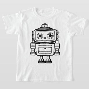 Niedliche Retroboter-Cartoon-Illustration Kinder T-Shirt