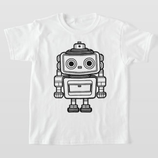 Niedliche Retroboter-Cartoon-Illustration Kinder T-Shirt