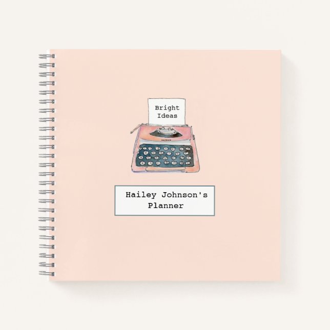 Niedliche Retrotypenschrift für Aquarellbilder in  Notizbuch (Vorderseite)