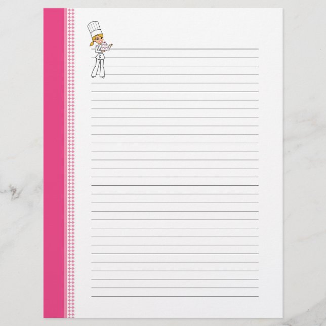 Niedliche Rezept-Seiten für Küchenbinder (Vorderseite)