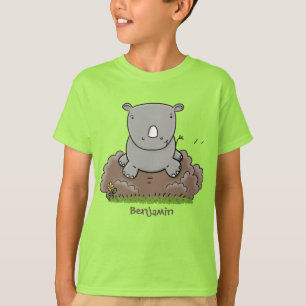 Niedliche Rhino-Cartoon-Abbildung T-Shirt