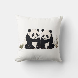 Niedliche Riesen-Pandas zusammensitzen Kissen
