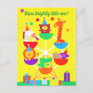 Niedliche Riesenräder Waldtiere Ankündigungspostkarte