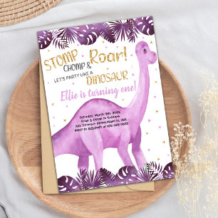 Niedliche Roarsome Party Card für Mädchen Einladung