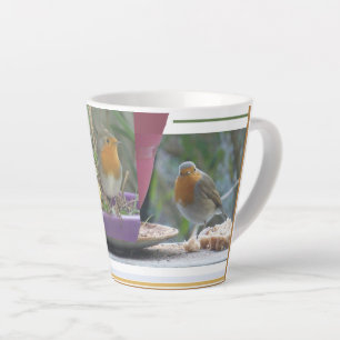 Niedliche Robin Collage Latte Tasse